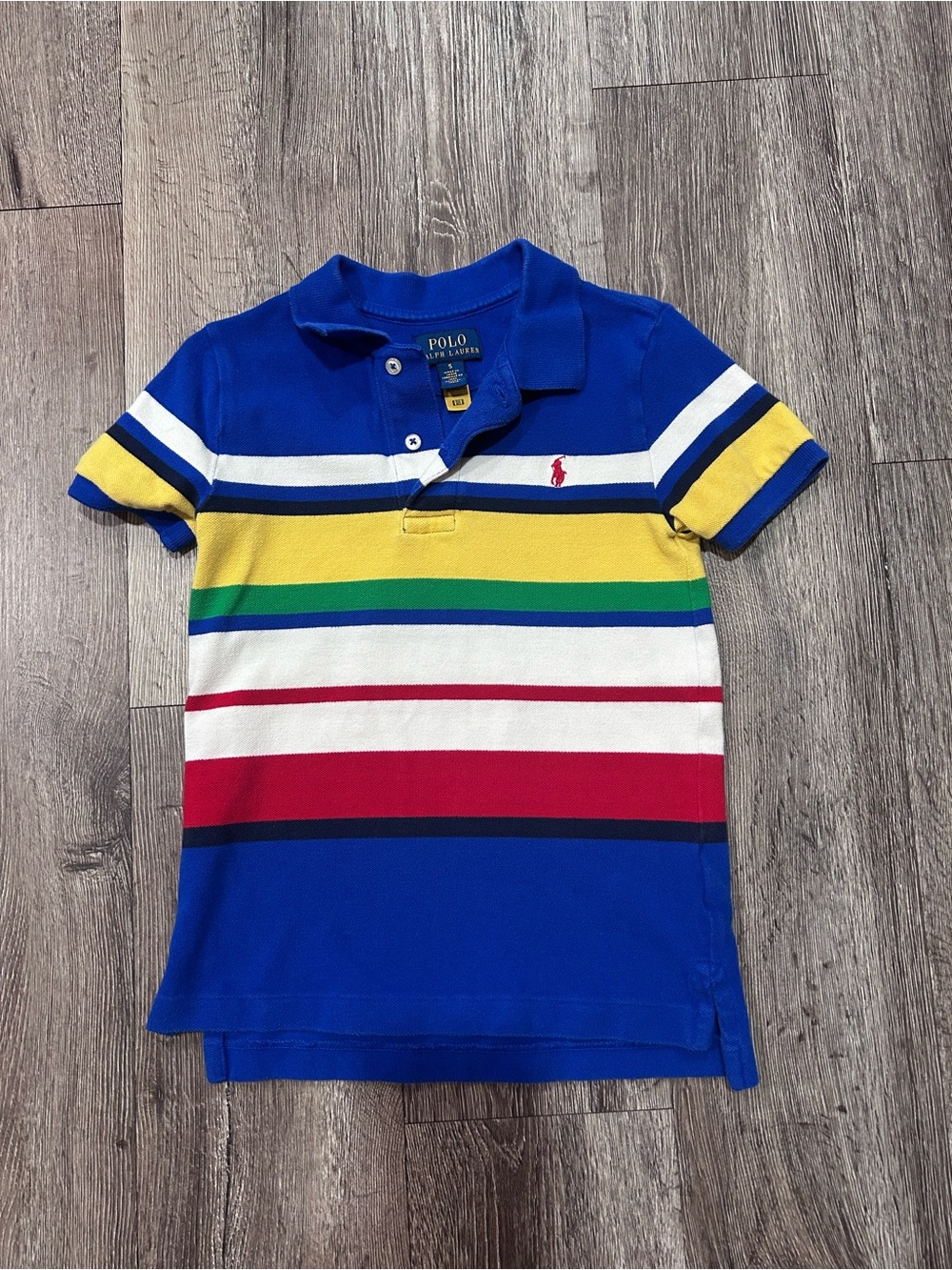 Polo by Ralph Lauren Blue Multi-Stripe Cotton Polo